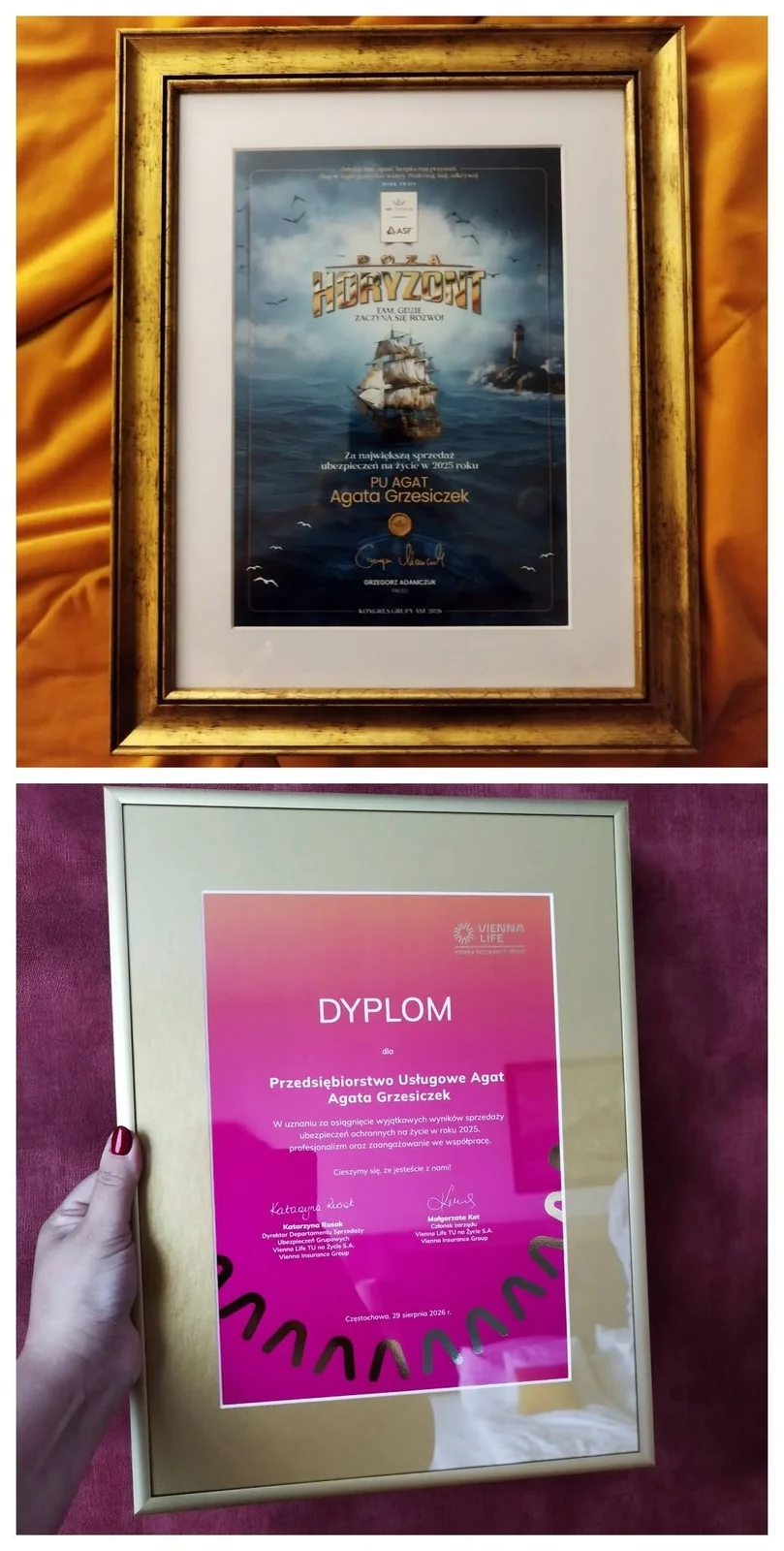 Wyróżnienia i dyplom agencji ubezpieczeniowej